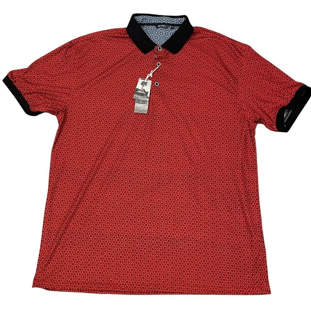 Bohio Men’s Polo Shirt – Red w/ Black Trim – Size XL - Picture 6 of 11